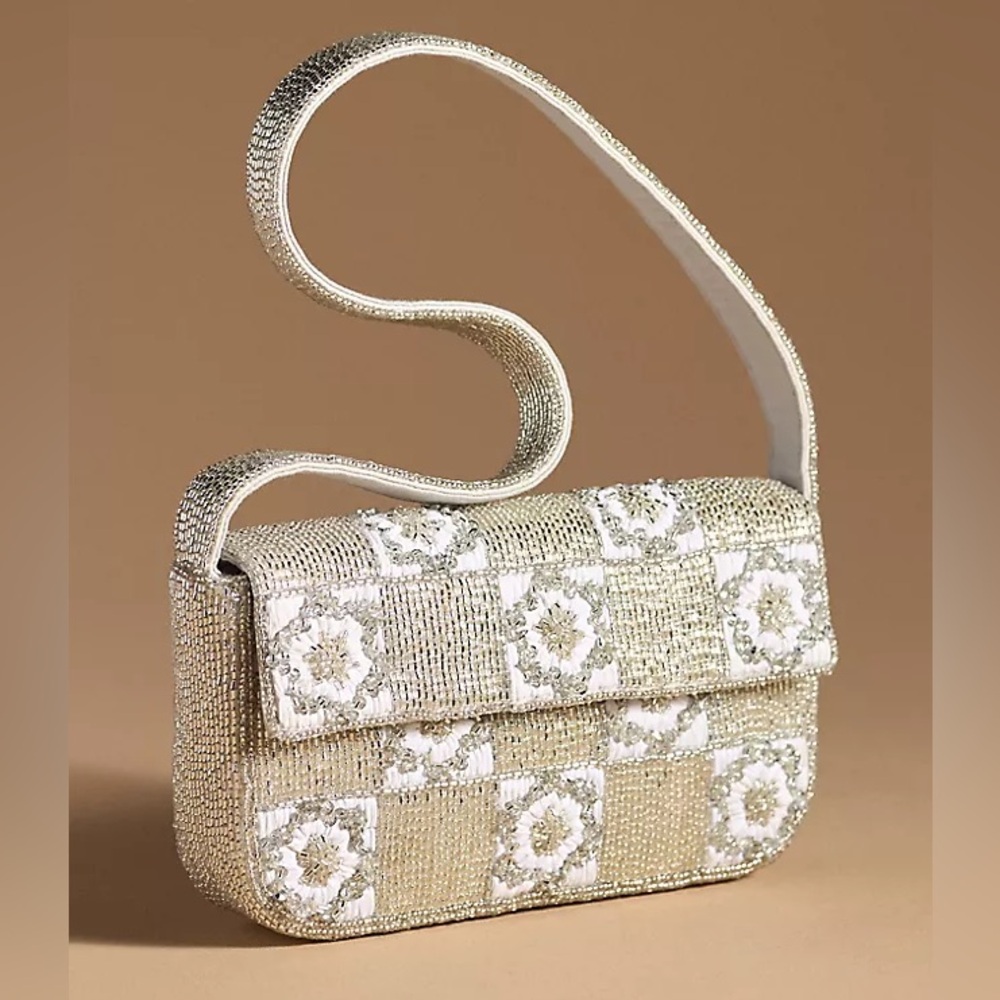 THE FIONA BEADED BAG: FLORAL EDITION Style No.  97579296 Silver Floral C…